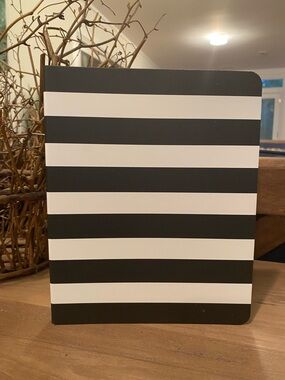 kate spade Black and White Striped Notebook